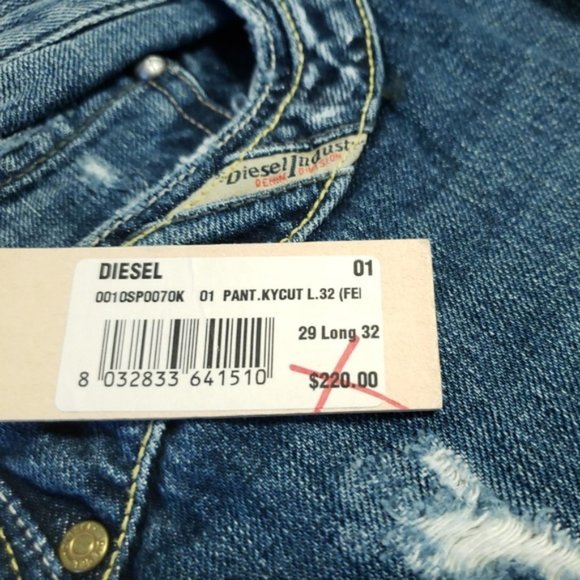 NWT Diesel KYCUT STRAIGHT Distressed Jeans 29 - Picture 2 of 8